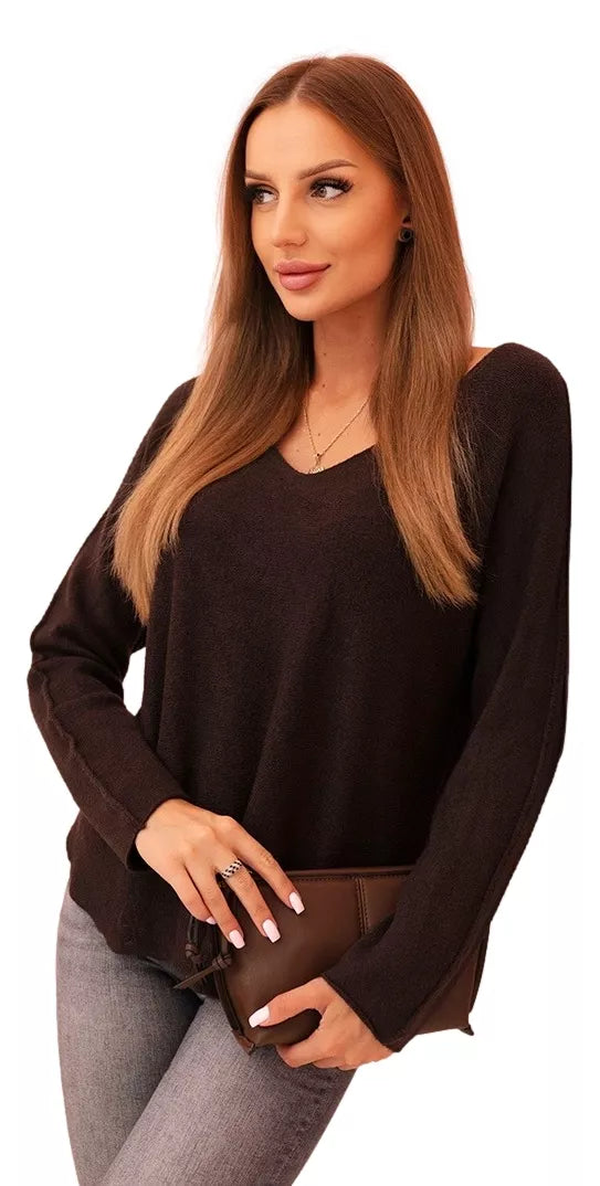 Women's dark brown sweater Remo