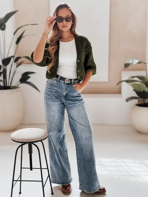 Women's dark green sweater Lorel