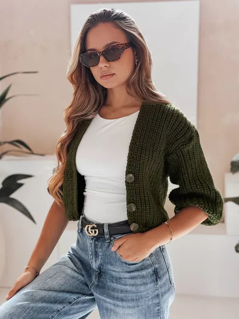 Women's dark green sweater Lorel