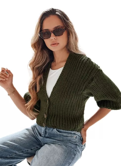 Women's dark green sweater Lorel