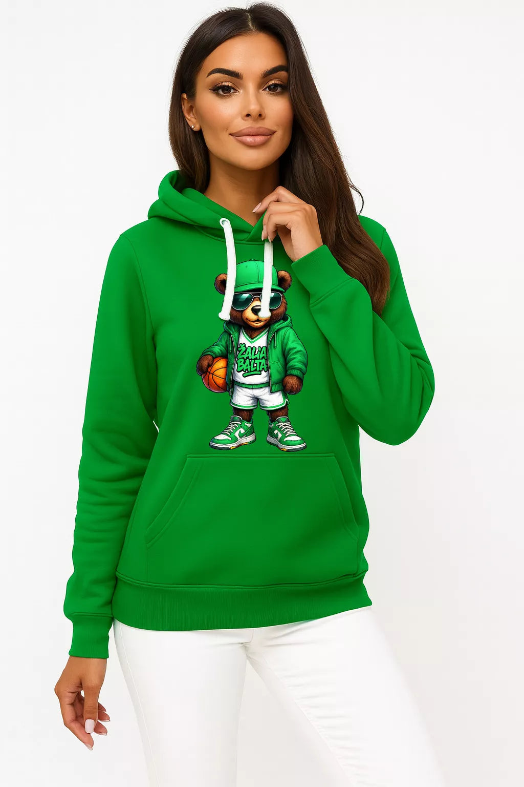 Women's green sweater Bear