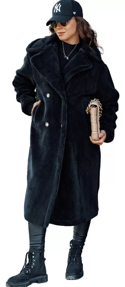 Women's winter black coat Luxer