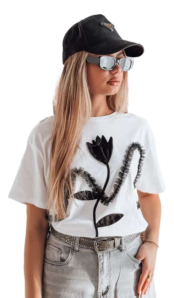 Women's white T-shirt Petinia 