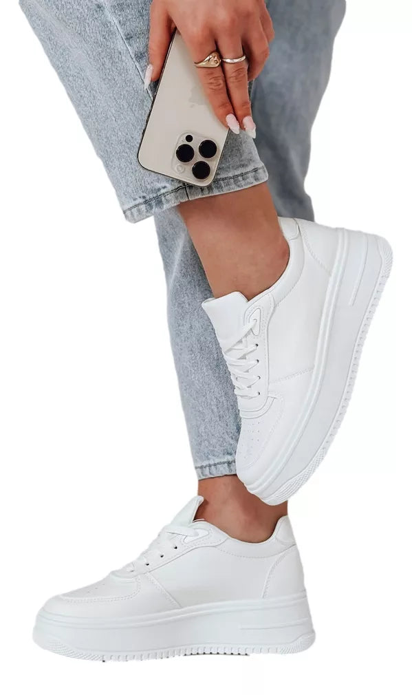 Women's white sneakers Walk me up