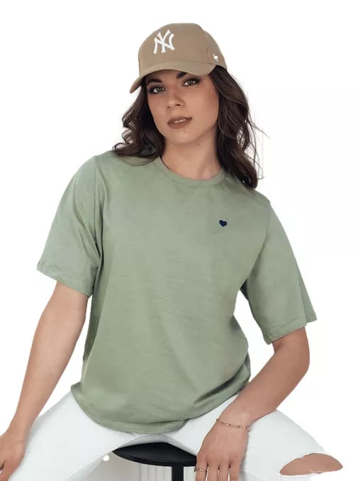 Women's khaki navy T-shirt Mila