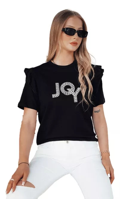 Women's black T-shirt Joy 