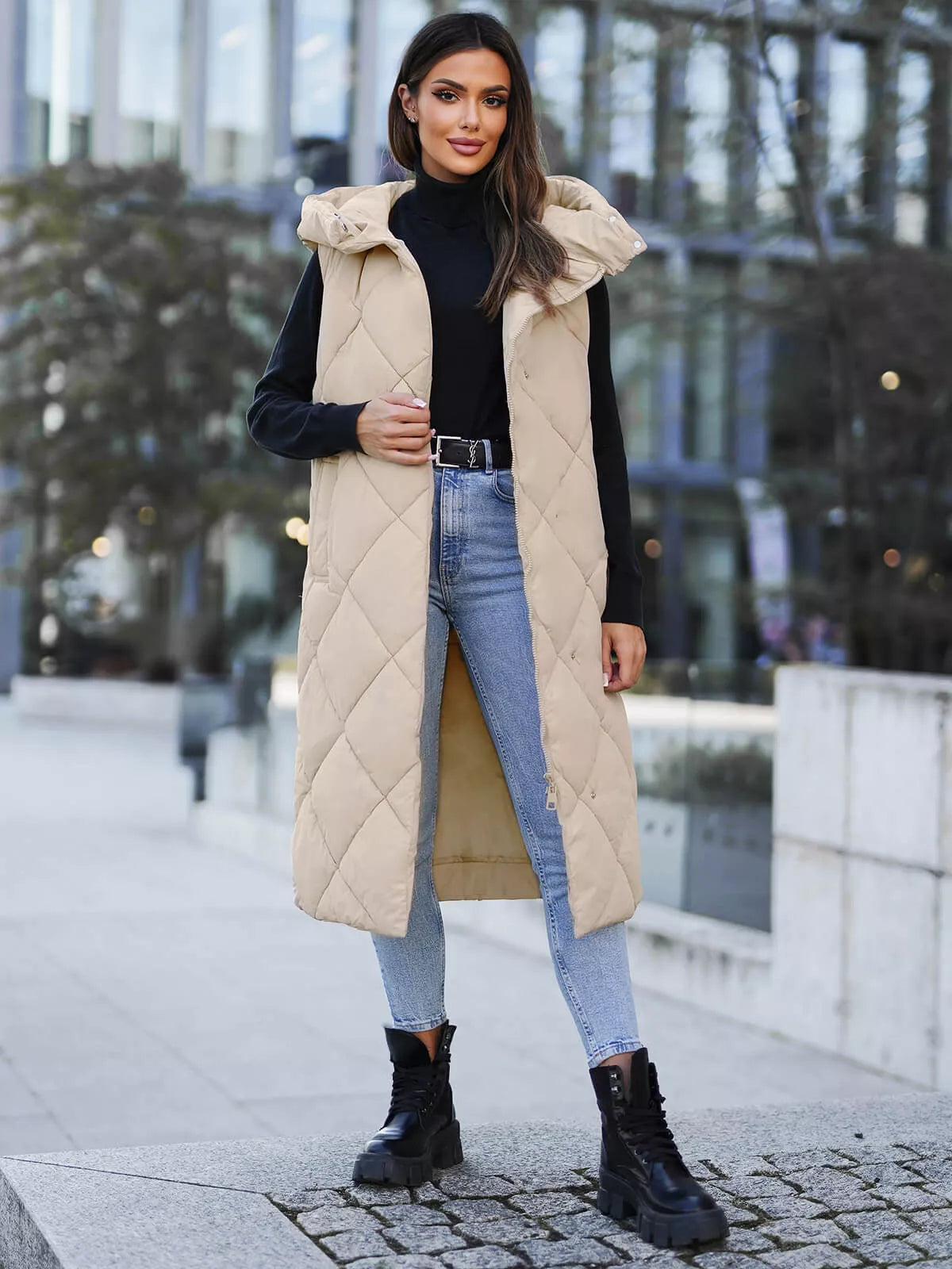 Brown long vest Kiket