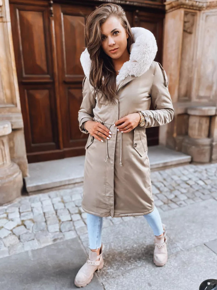 Women's brown long jacket Harpe