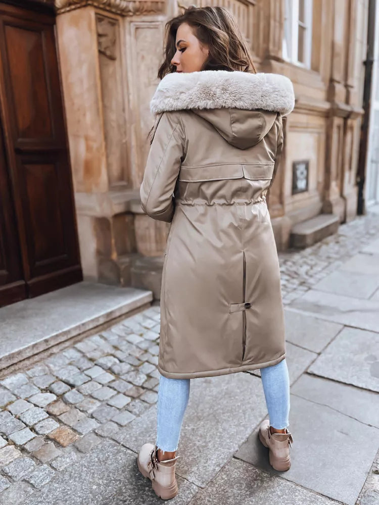 Women's brown long jacket Harpe