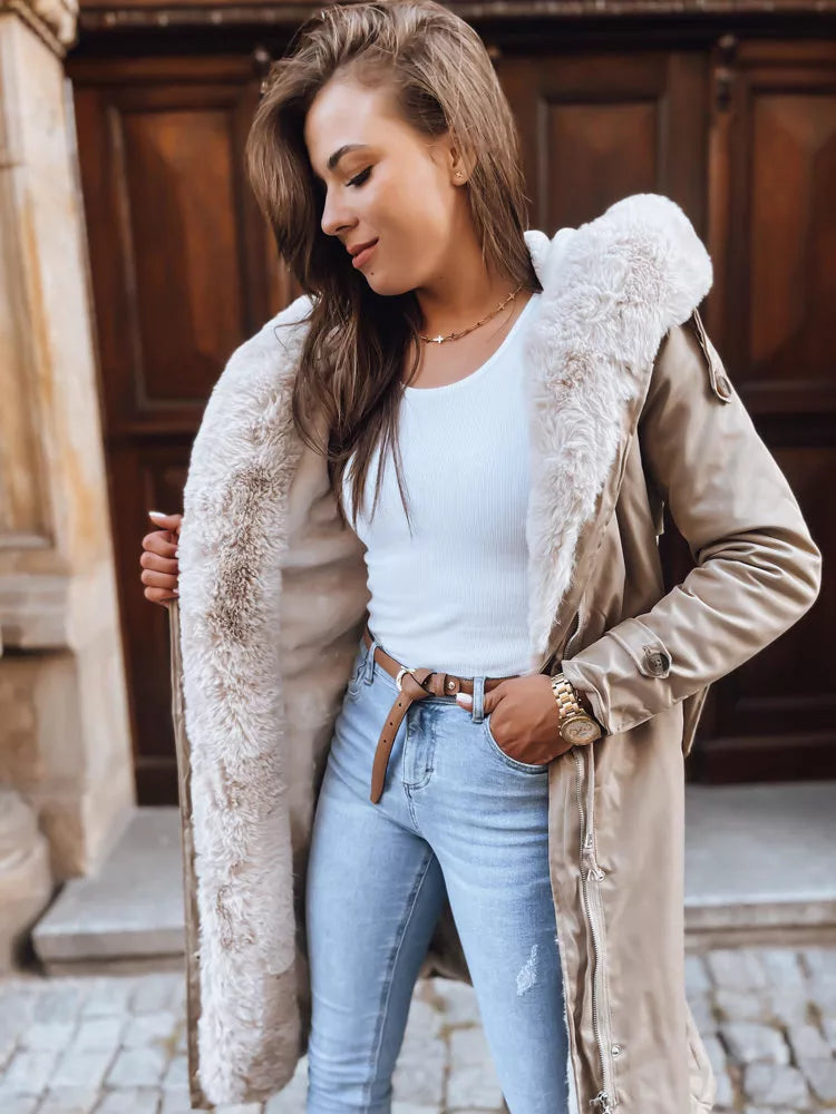 Women's brown long jacket Harpe