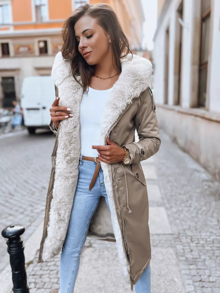 Women's brown long jacket Harpe