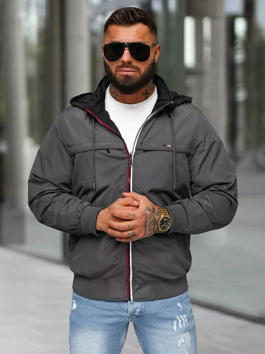 Dark gray jacket with hood Kemir