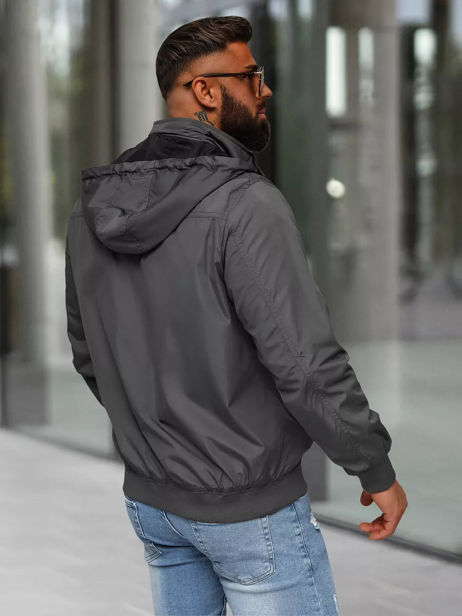 Dark gray jacket with hood Kemir