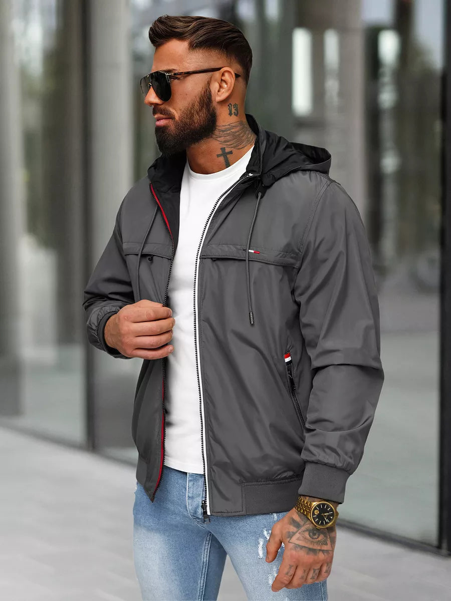 Dark gray jacket with hood Kemir