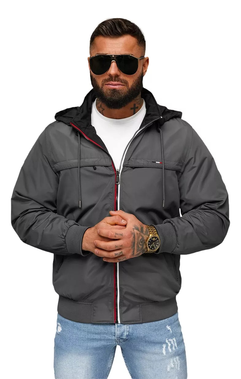 Dark gray jacket with hood Kemir