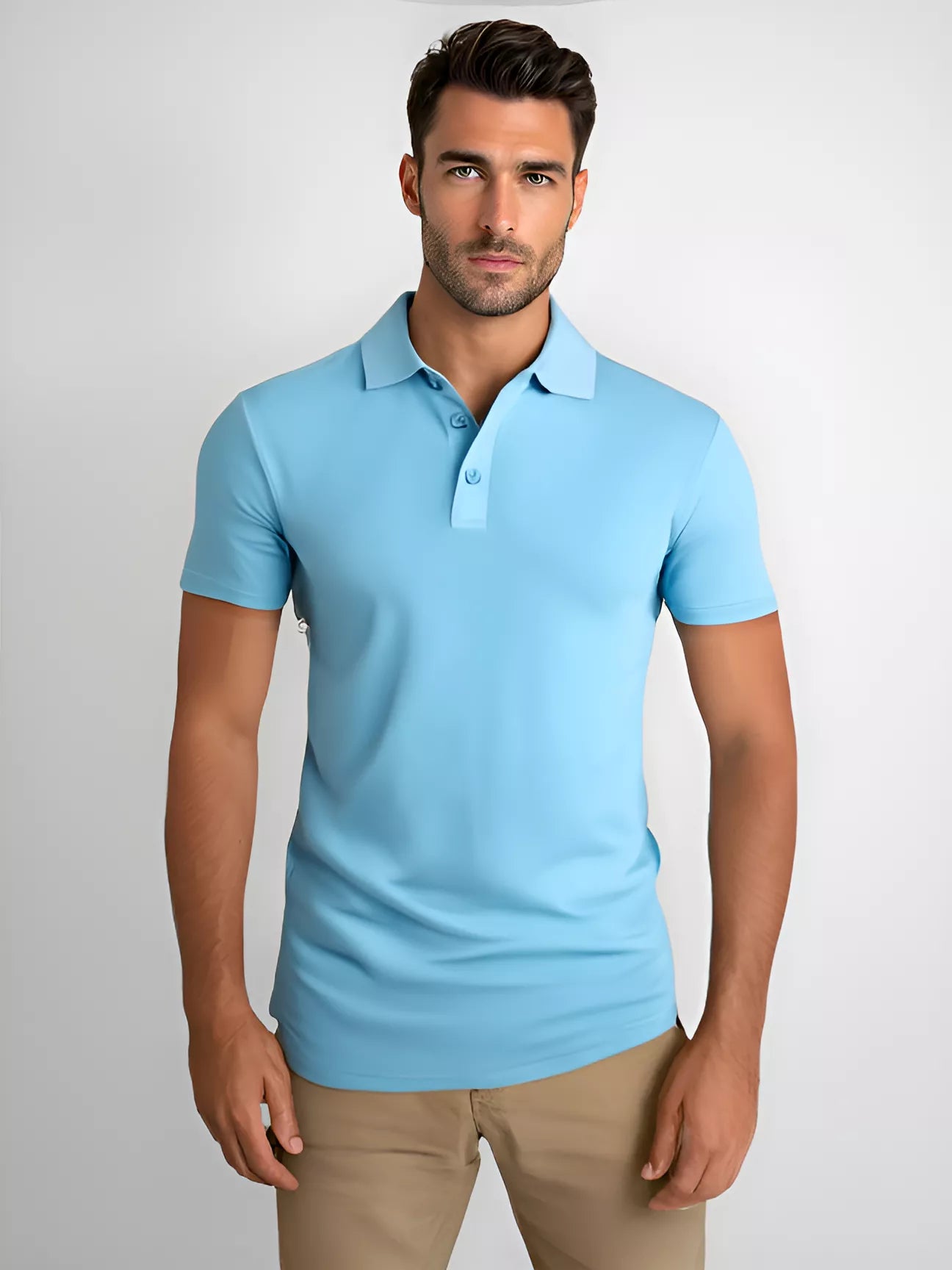 Men's light blue polo shirt Casual 