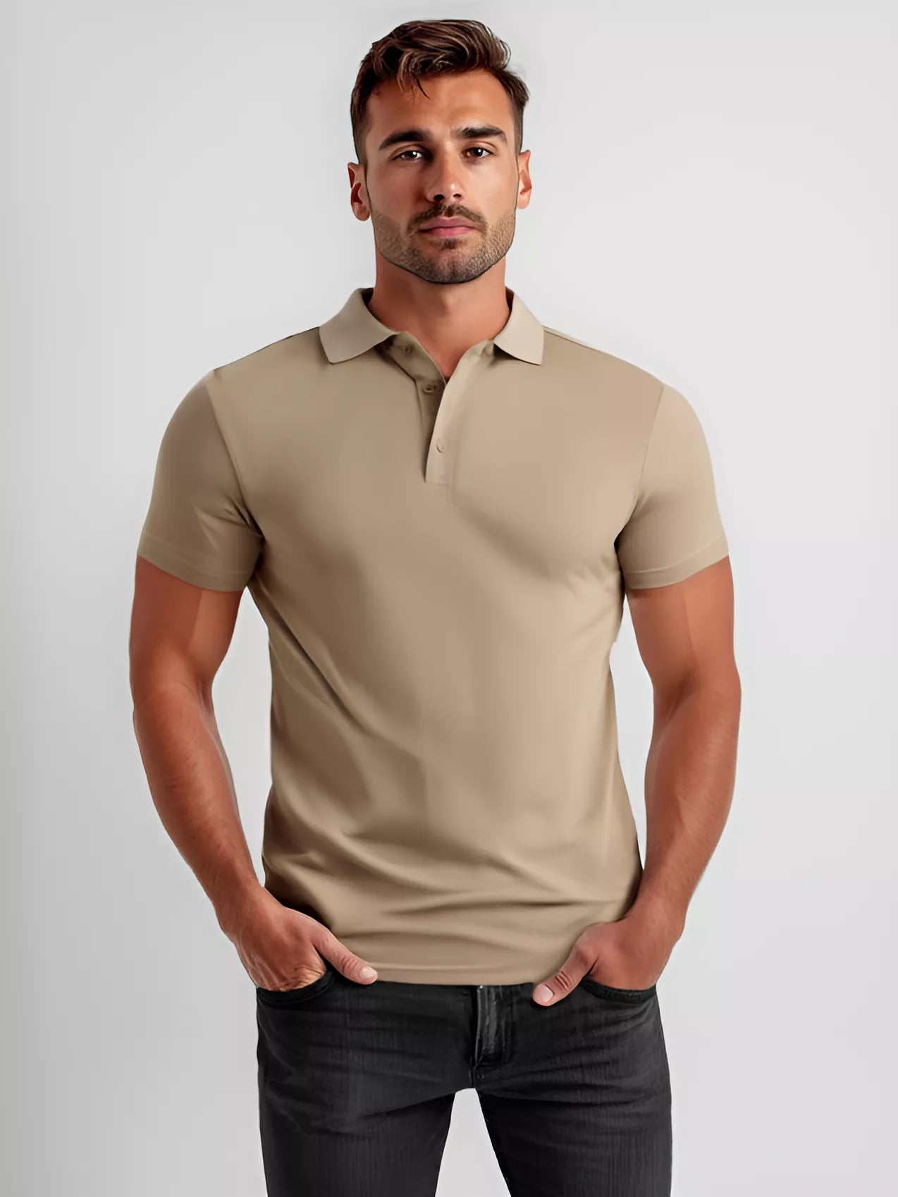 Men's brown polo shirt Casual 