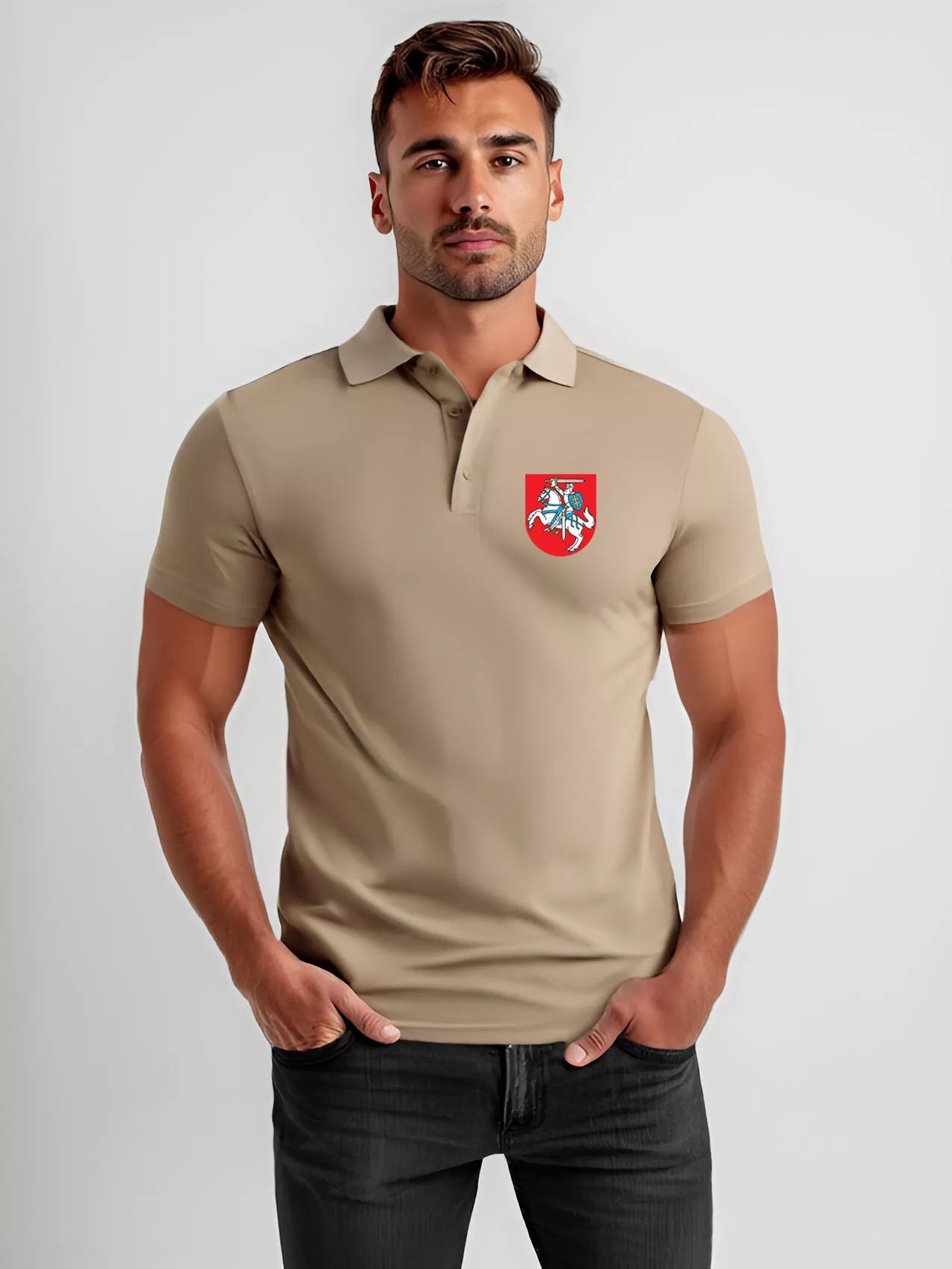 Men's brown polo shirt Herbas 