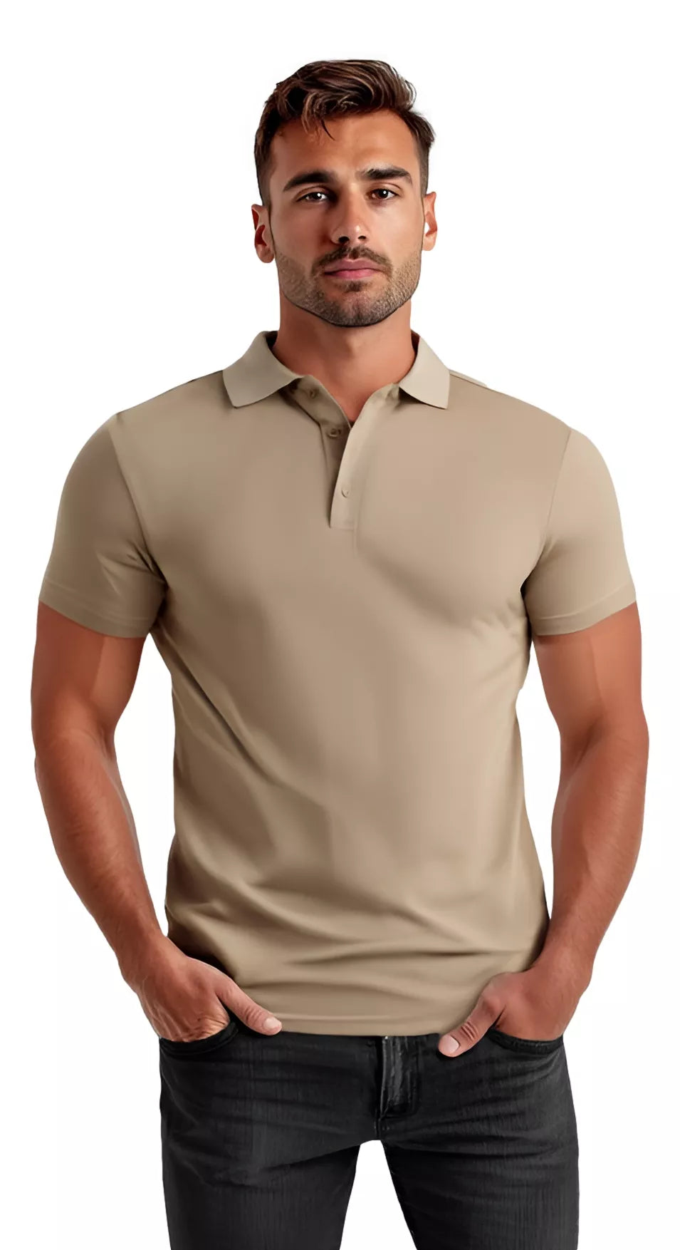 Men's brown polo shirt Casual 