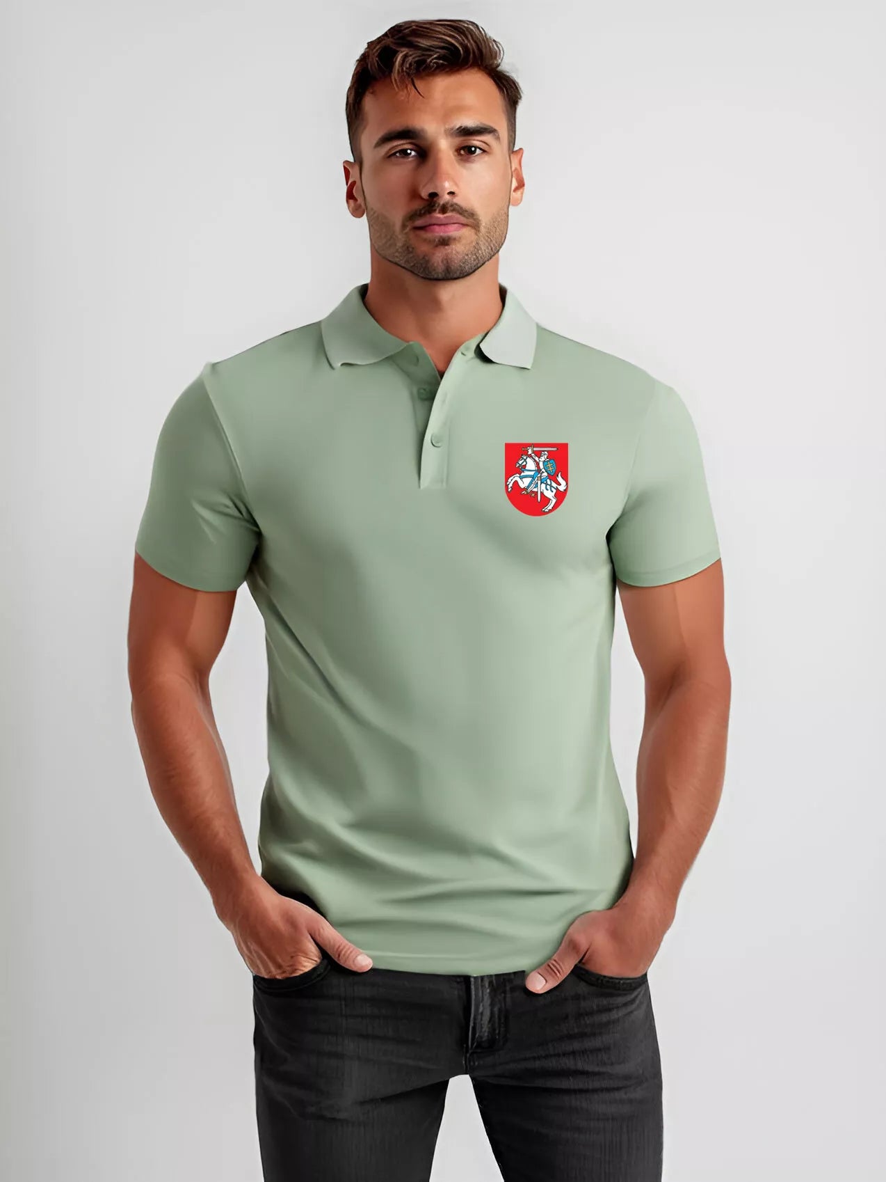 Men's mint polo shirt Herbas