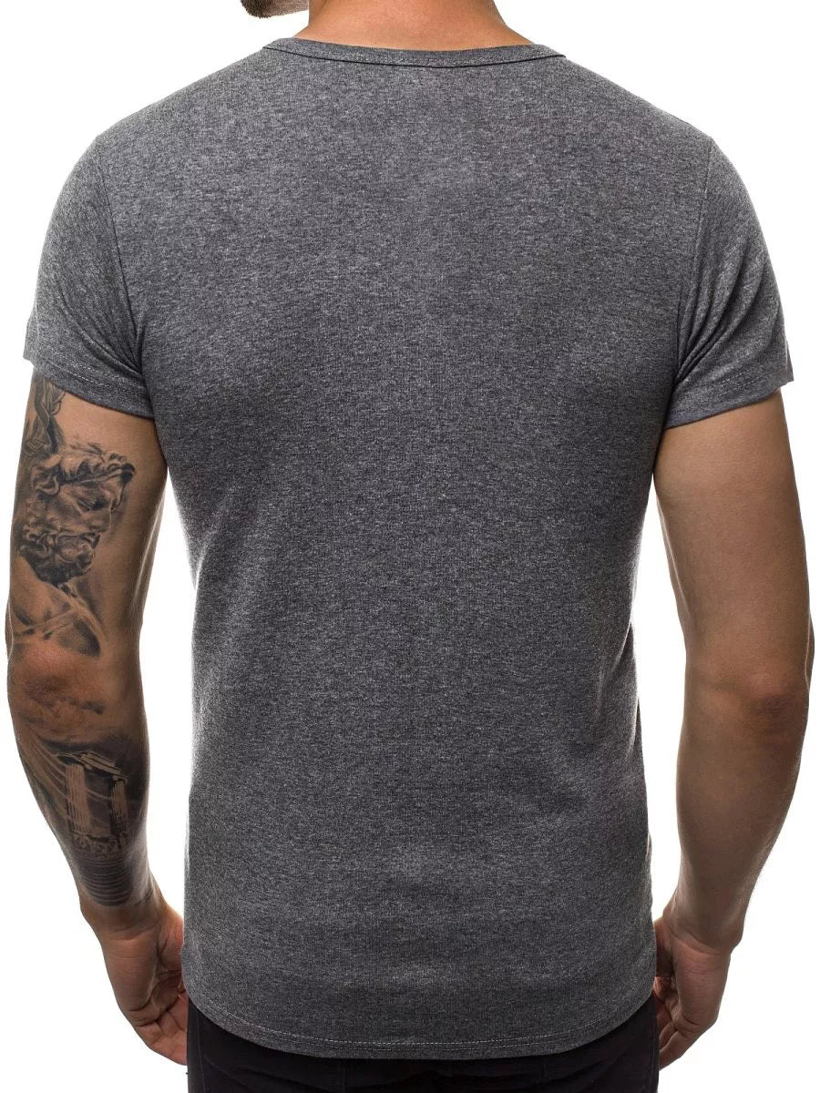 Men's dark gray T-shirt NOW (white)