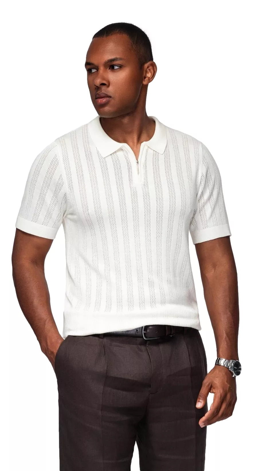 Men's white polo shirt Elegant