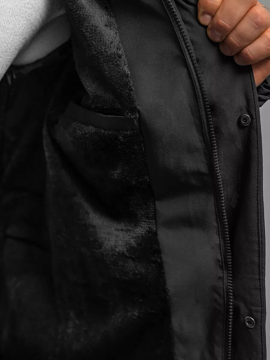 Men's black quilted jacket Storm