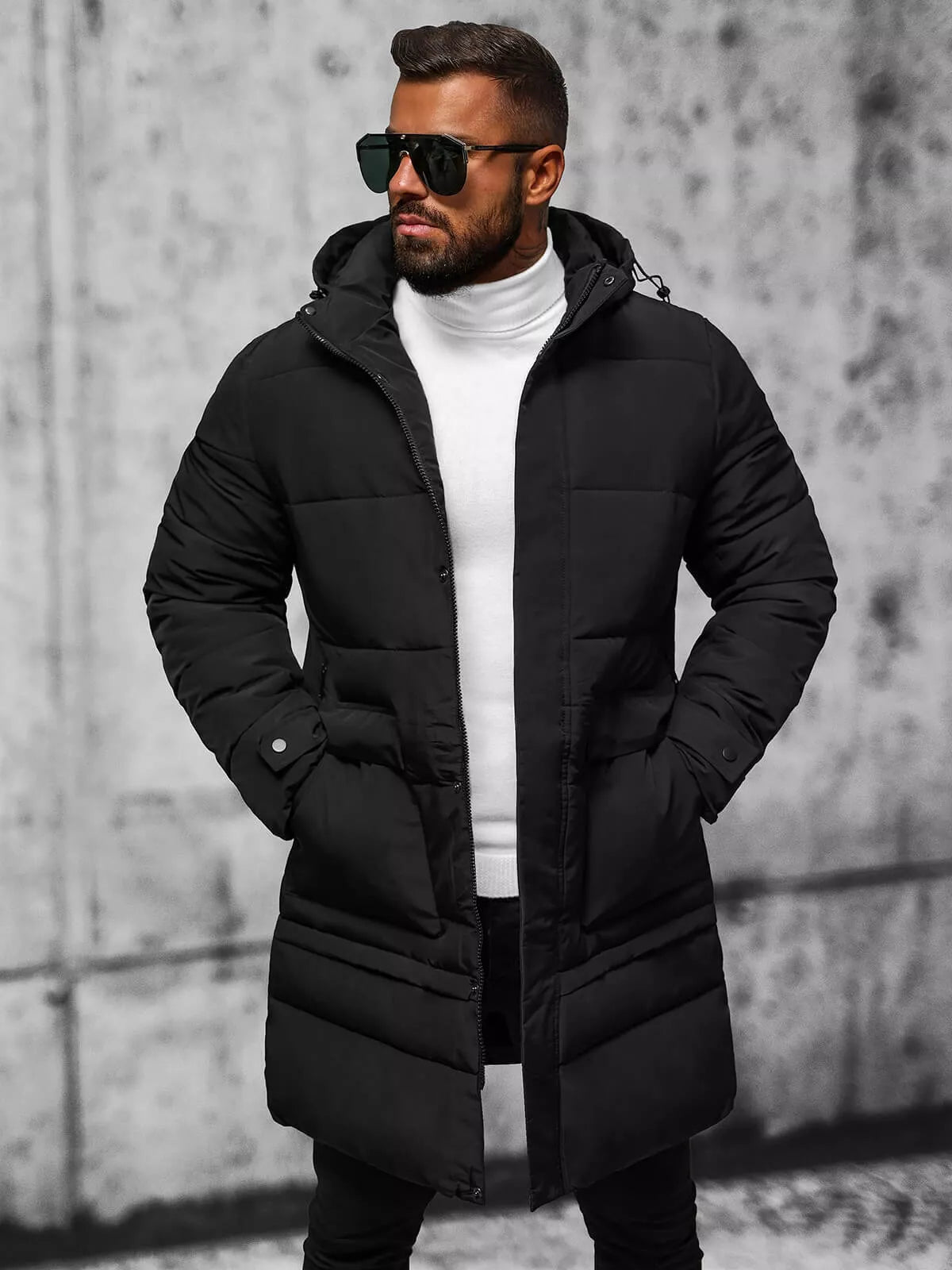 Men's black quilted jacket Storm