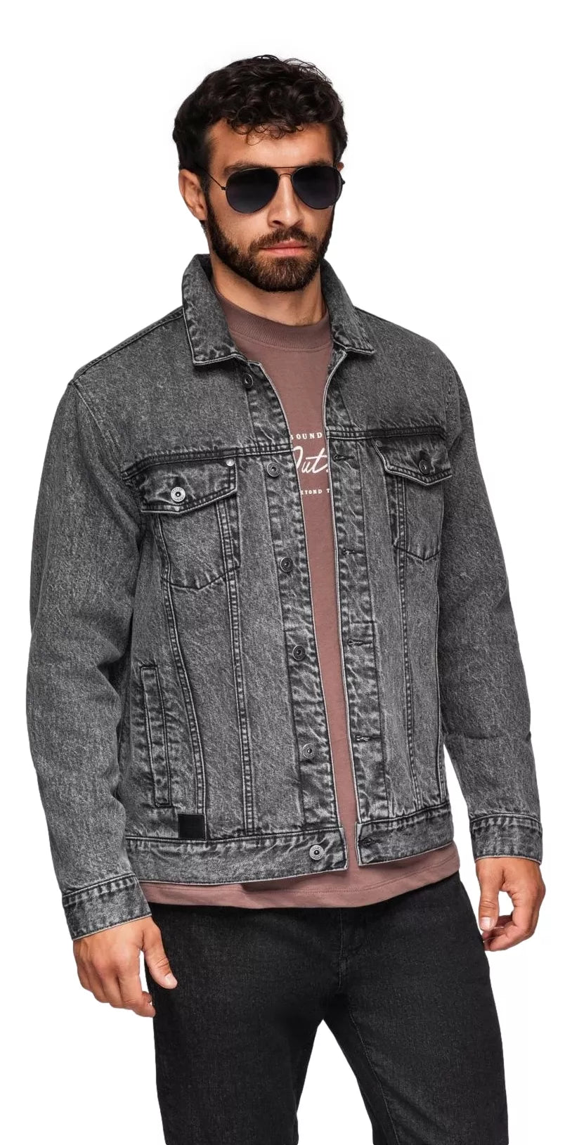 Men's dark gray denim jacket Auger