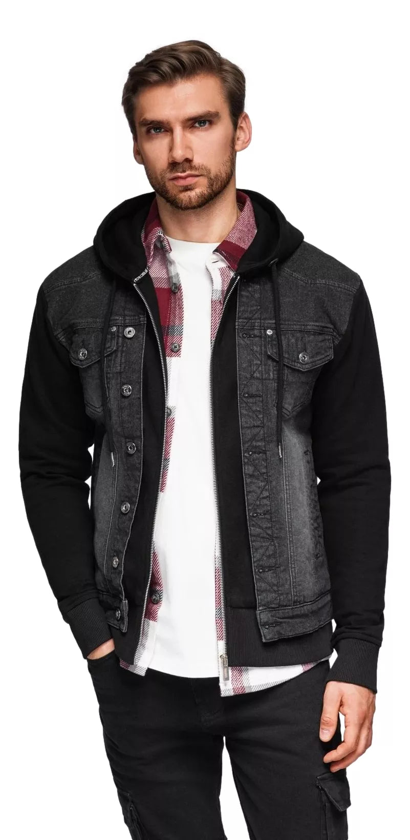Men's black denim jacket Ofen
