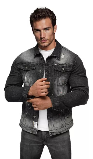 Men's black denim jacket Soman