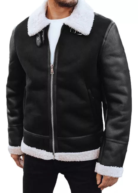 Men's black leather jacket Mito