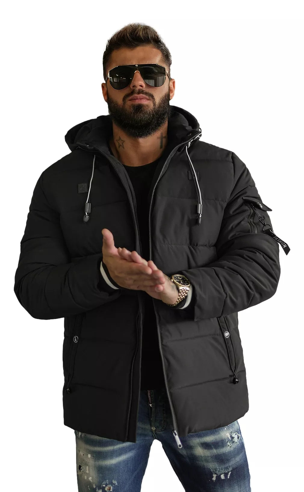 Men's black winter jacket Arte