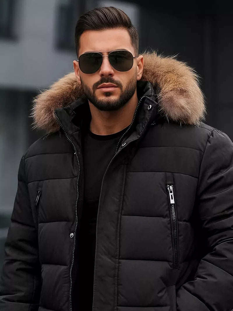 Men's black winter jacket Bruno