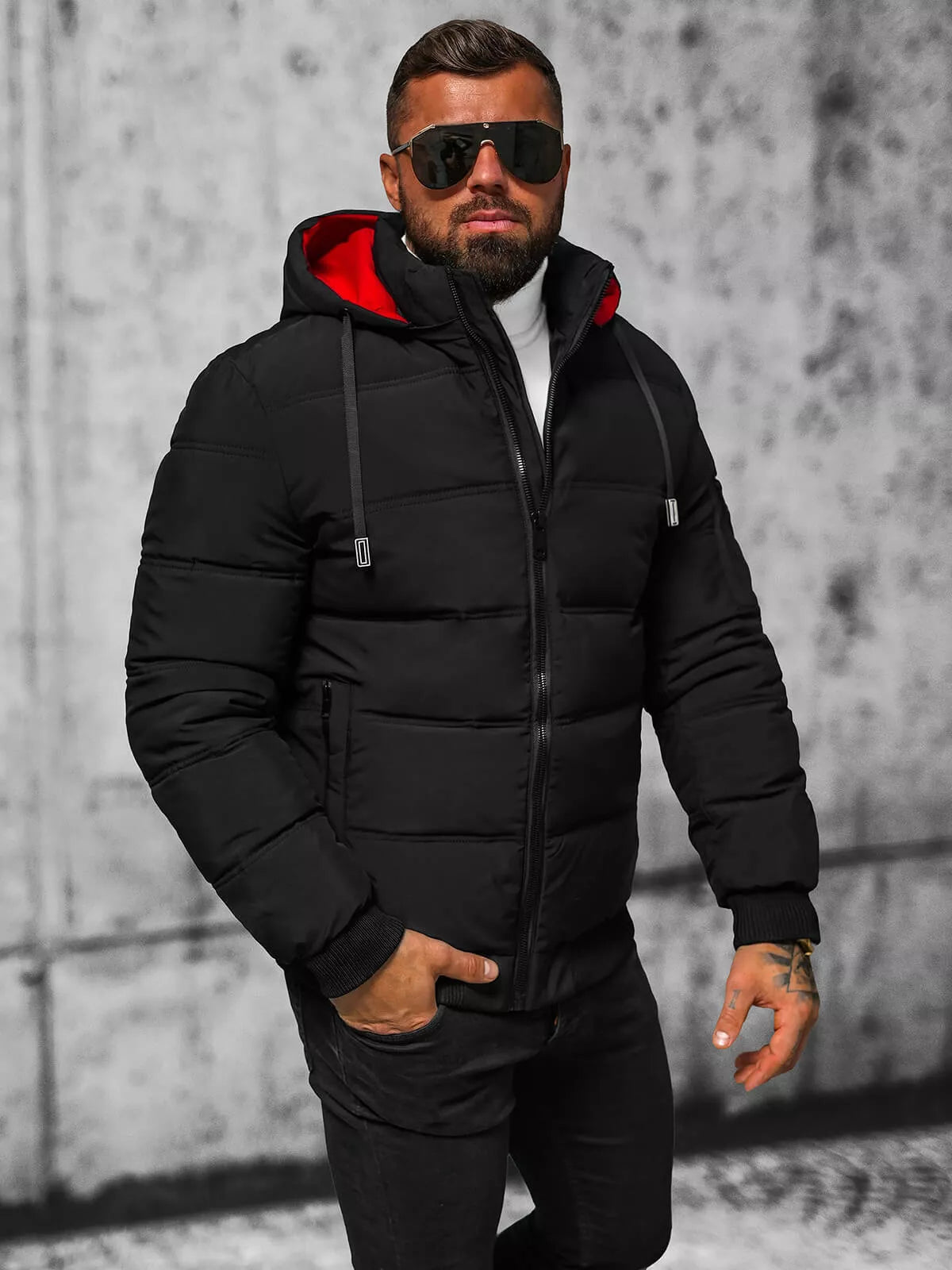 Men's black winter jacket Rock