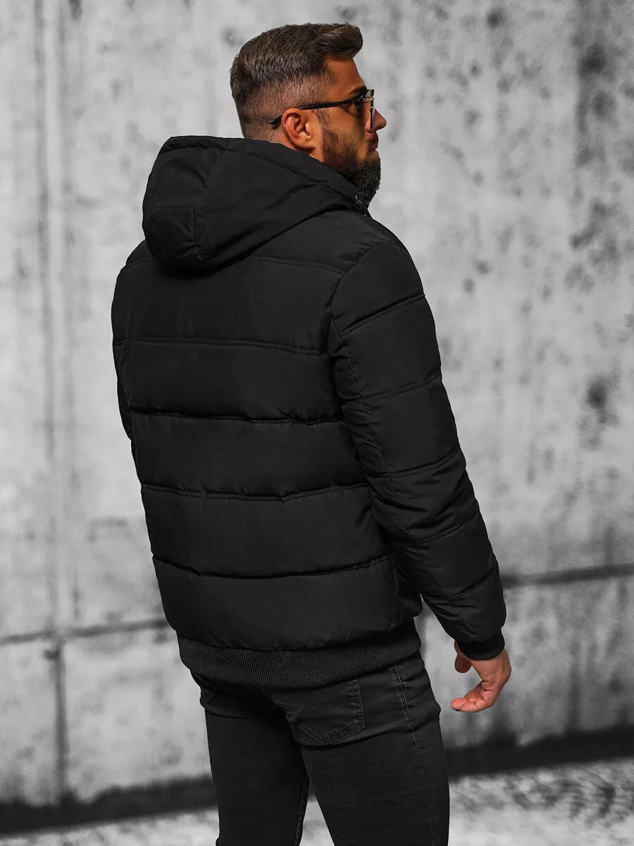 Men's black winter jacket Rock