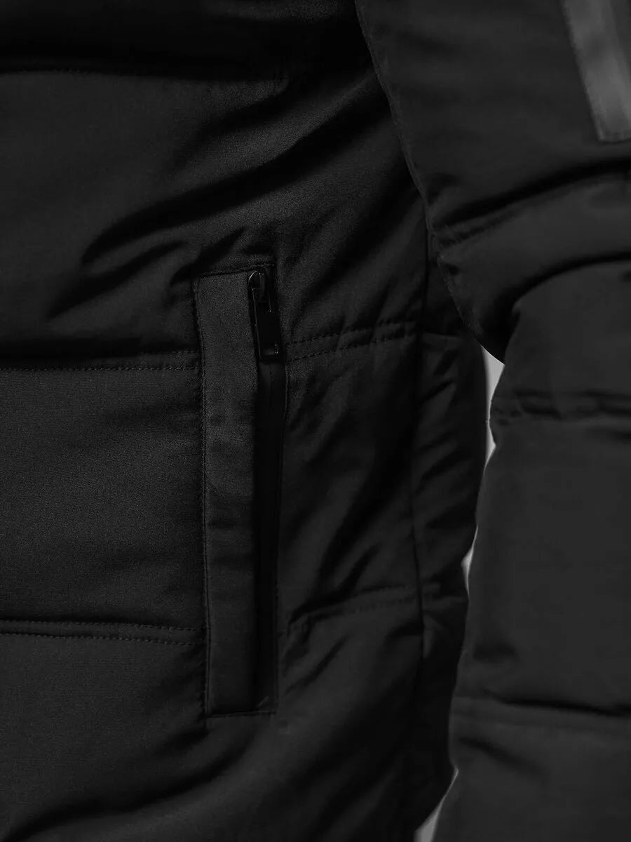 Men's black winter jacket Rock