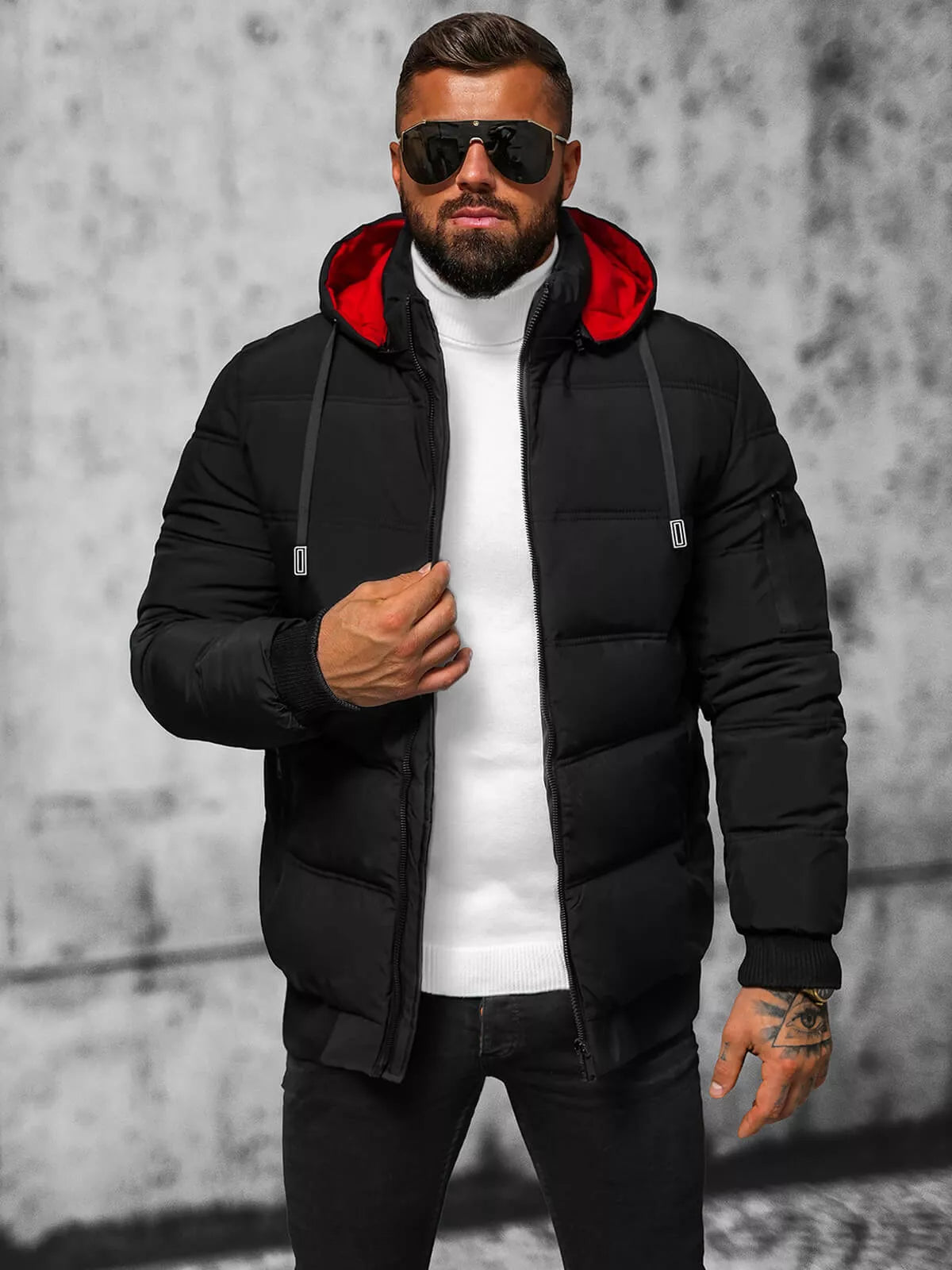 Men's black winter jacket Rock