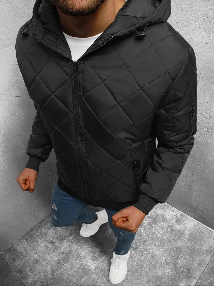 Men's black jacket with hood Ogmina