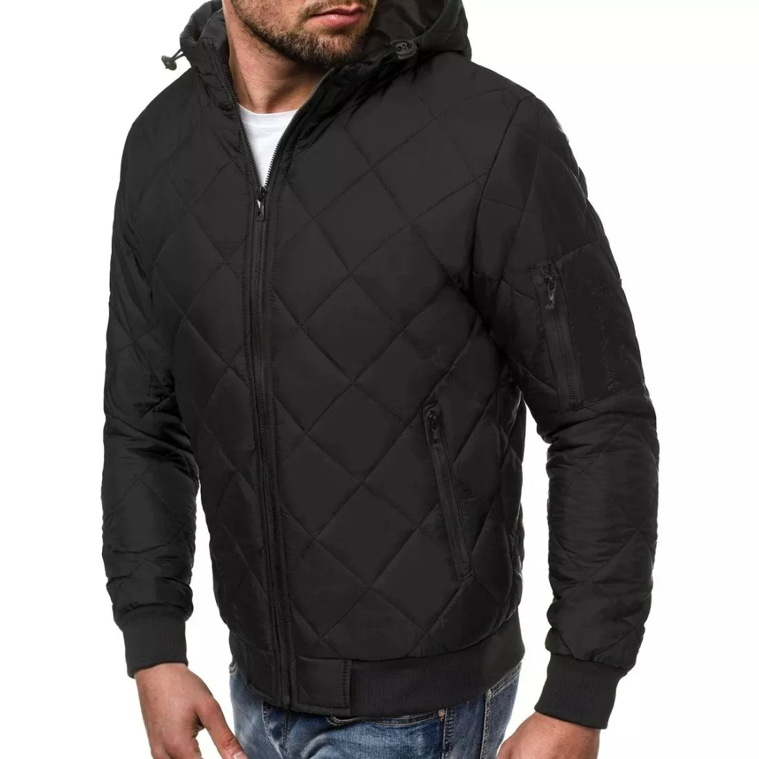 Men's spring - autumn jacket in black Karl