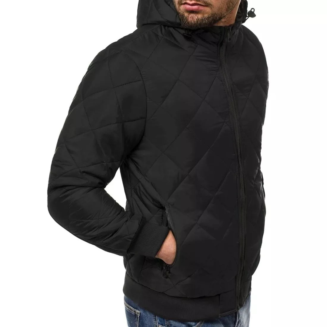 Men's spring - autumn jacket in black Karl