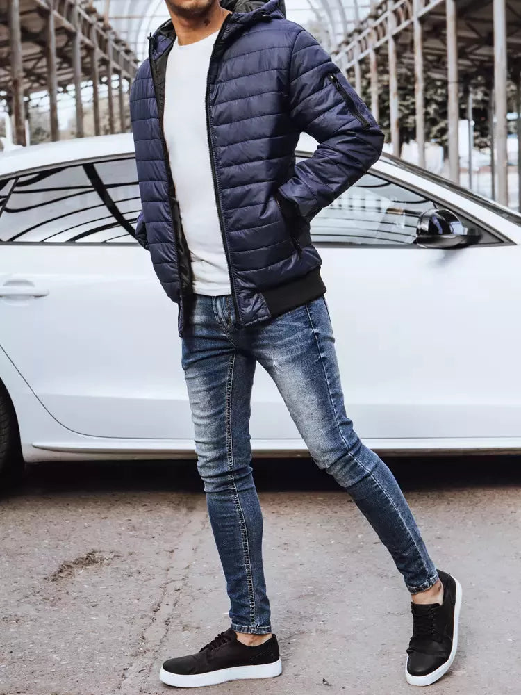 Men's spring - autumn jacket in dark blue color Nosal