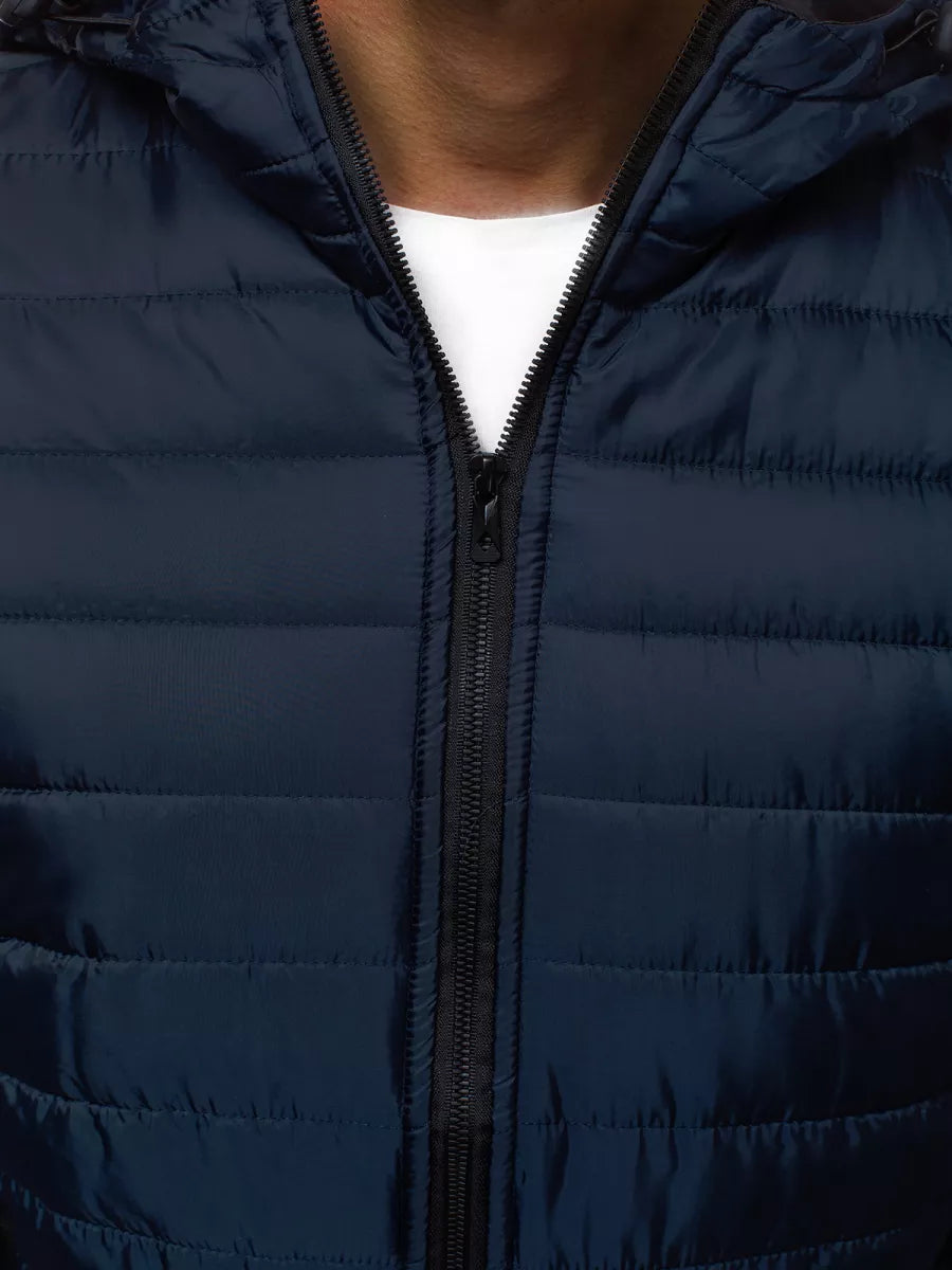 Men's spring - autumn jacket in dark blue color Nosal