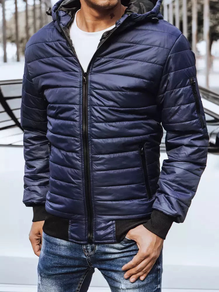 Men's spring - autumn jacket in dark blue color Nosal