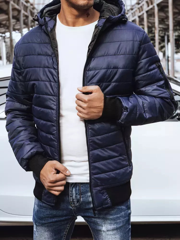 Men's spring - autumn jacket in dark blue color Nosal