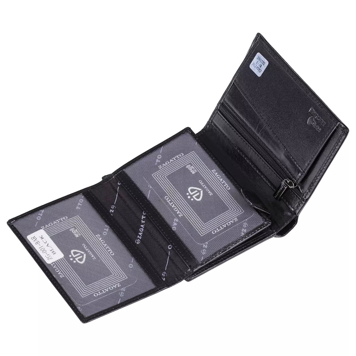 Men's wallet made of genuine leather Jesse (black) 