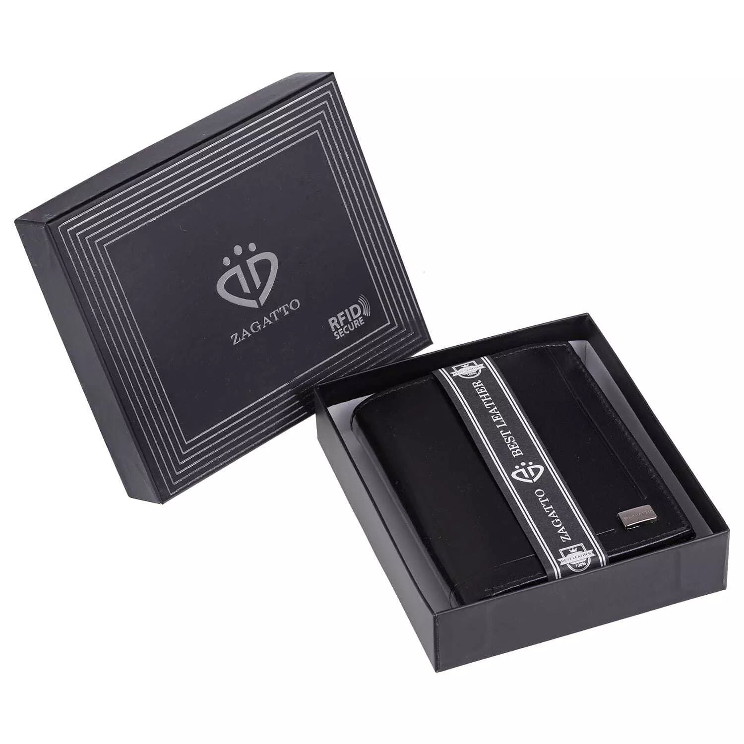 Men's wallet made of genuine leather Jesse (black) 