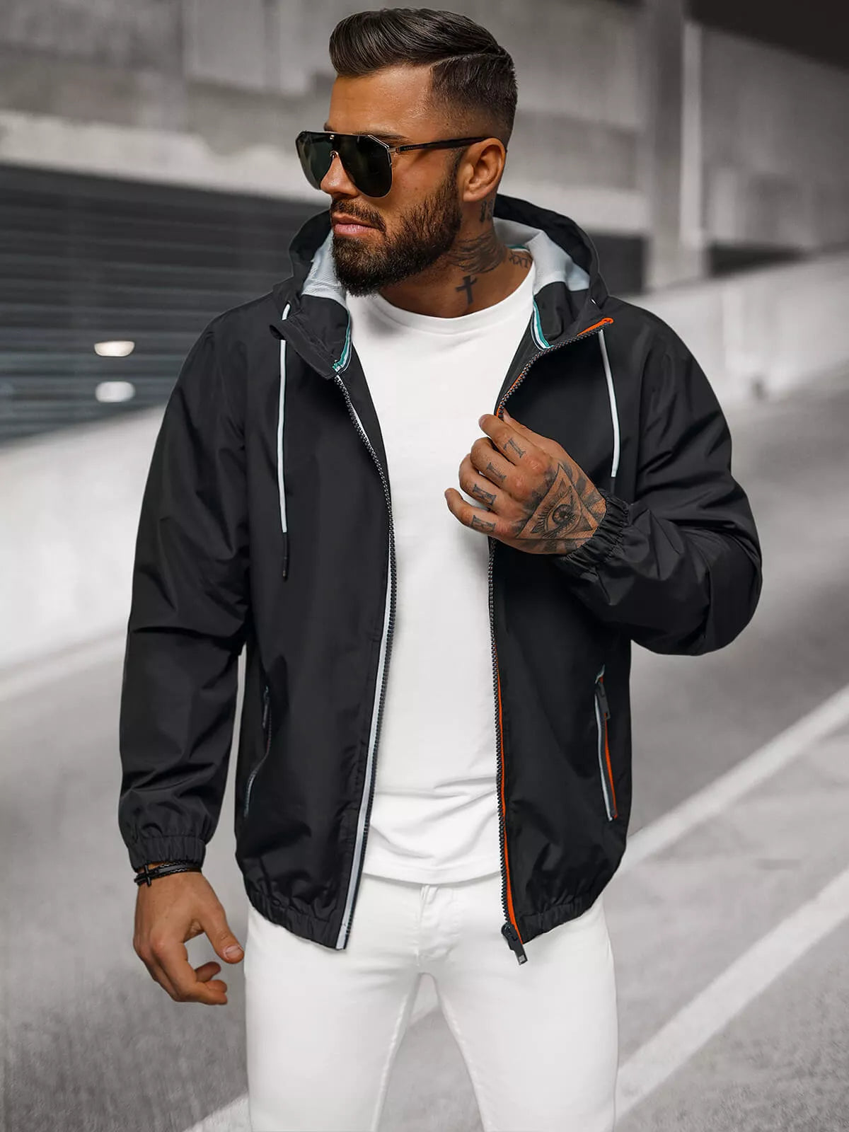 Men's slim black jacket Doran