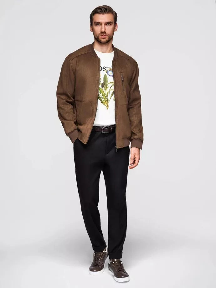 Men's brown faux leather jacket Vilin