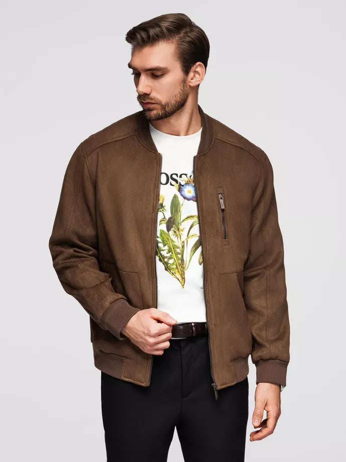 Men's brown faux leather jacket Vilin